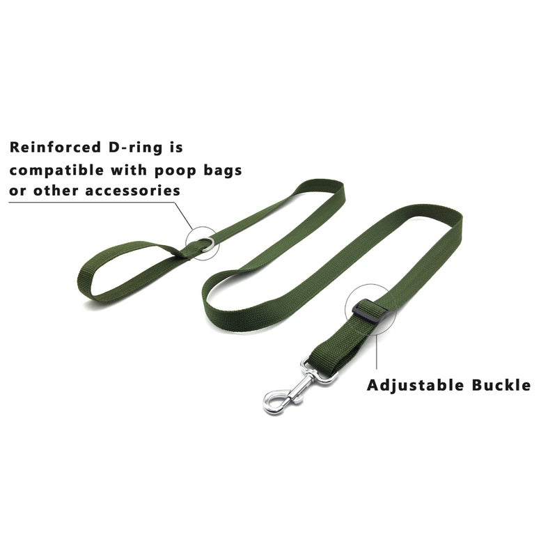 MANDAO 6FT Adjustable Dog Leash, Nylon Dog Leashes for Medium Large Dogs (Green) - Image 3